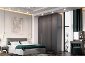 Гардеробная Эккервуд (графит) в Чернаково - chernakovo.mebel-nsk.ru | фото