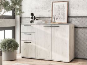 Комод Стандарт-3 NEW (дуб крафт белый) в Чернаково - chernakovo.mebel-nsk.ru | фото
