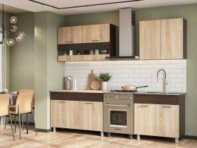Кухонный гарнитур Босфор 2,0м (дуб сонома/венге) в Чернаково - chernakovo.mebel-nsk.ru | фото
