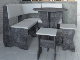 Кухонный уголок Лотос  (цемент темный к/з White) в Чернаково - chernakovo.mebel-nsk.ru | фото