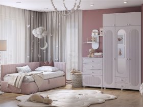 Модульная детская Милана (белое дерево/сакура) в Чернаково - chernakovo.mebel-nsk.ru | фото
