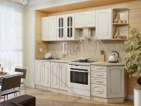 Модульная кухня Классика-1 (дуб молочный) в Чернаково - chernakovo.mebel-nsk.ru | фото