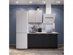 Модульная кухня Классика (белый глянец/черный) в Чернаково - chernakovo.mebel-nsk.ru | фото