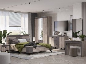 Модульная спальня Кассандра (дуб смоки/MF14) в Чернаково - chernakovo.mebel-nsk.ru | фото