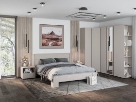 Модульная спальня Люмо (кашемир) в Чернаково - chernakovo.mebel-nsk.ru | фото
