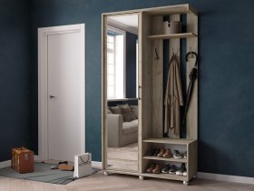 Прихожая «Ларго-2» (дуб крафт серый) в Чернаково - chernakovo.mebel-nsk.ru | фото
