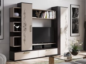 Стенка «Дакота» (венге/дуб молочный) в Чернаково - chernakovo.mebel-nsk.ru | фото