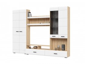 Стенка ГС-01 Либерти (дуб сонома/белый глянец) в Чернаково - chernakovo.mebel-nsk.ru | фото