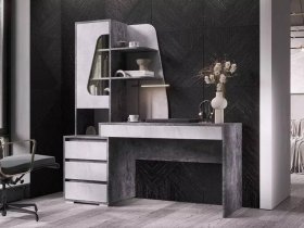 Стол компьютерный Пифагор (цемент темный/цемент светлый) в Чернаково - chernakovo.mebel-nsk.ru | фото