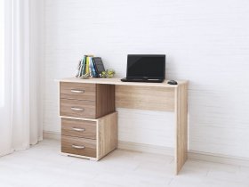 Стол письменный Сити-2 (ясень шимо темный/дуб сонома) в Чернаково - chernakovo.mebel-nsk.ru | фото