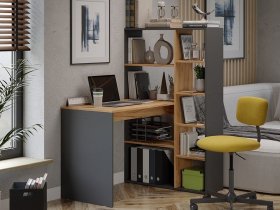 Стол письменный тип 16 (дуб крафт золотой/графит серый) в Чернаково - chernakovo.mebel-nsk.ru | фото
