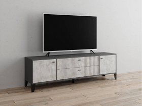 Тумба под ТВ Парус-10 (графит/мальта) в Чернаково - chernakovo.mebel-nsk.ru | фото
