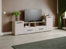 Тумба под ТВ Парус-2 (дуб крафт серый/кашемир) в Чернаково - chernakovo.mebel-nsk.ru | фото