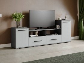 Тумба под ТВ Парус-2 (графит серый/серый камень) в Чернаково - chernakovo.mebel-nsk.ru | фото